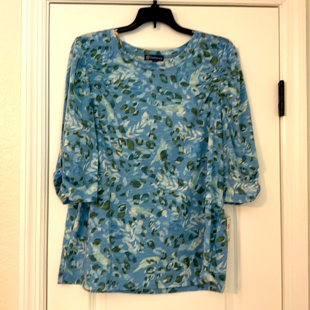 Democracy Blue and Green Patterned Top